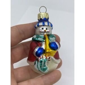 Thomas Pacconi Snowman Instrument Christmas Tree Glass Ornament